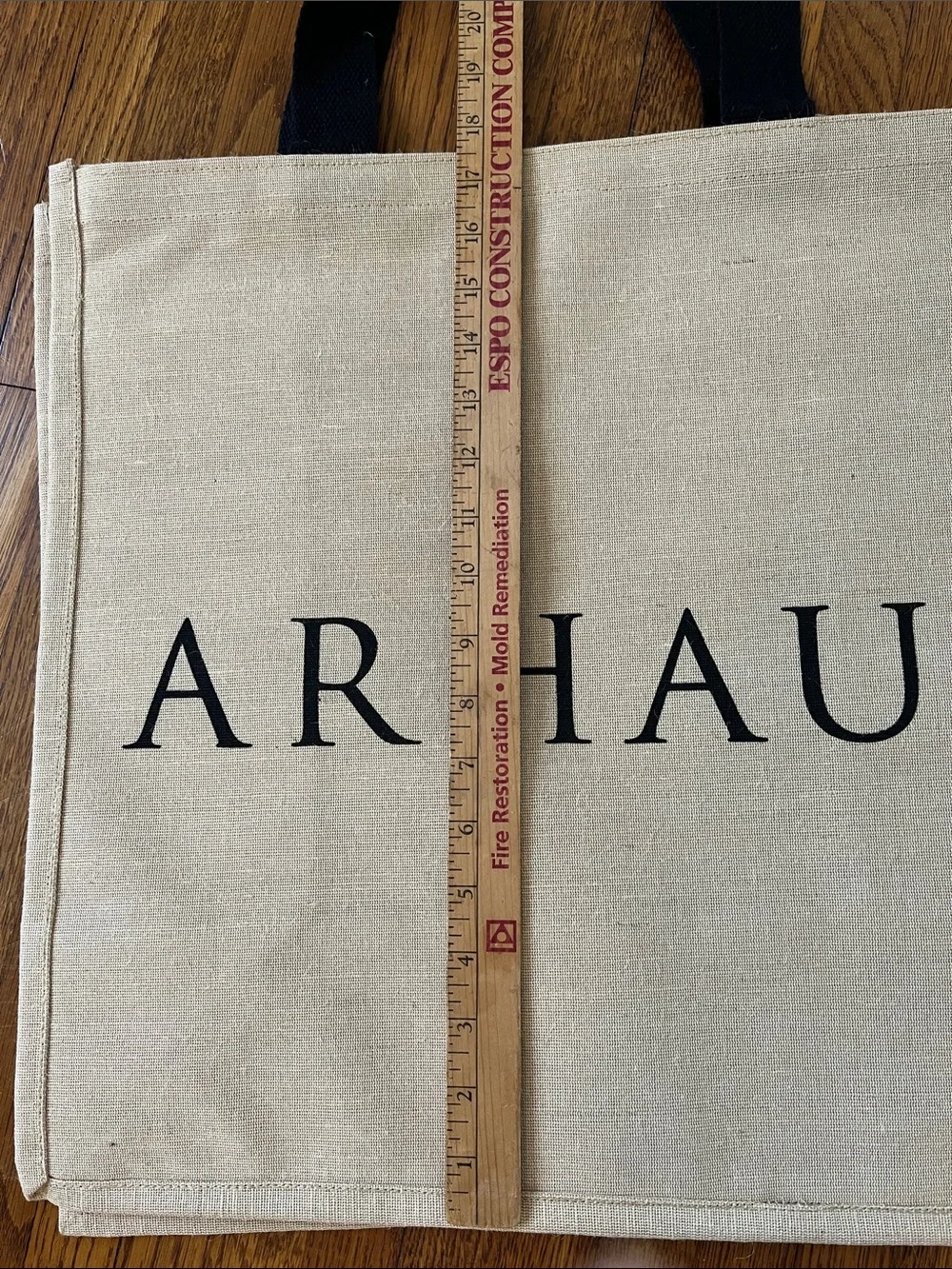 ARHAUS Natural Canvas Tote with Black Handles